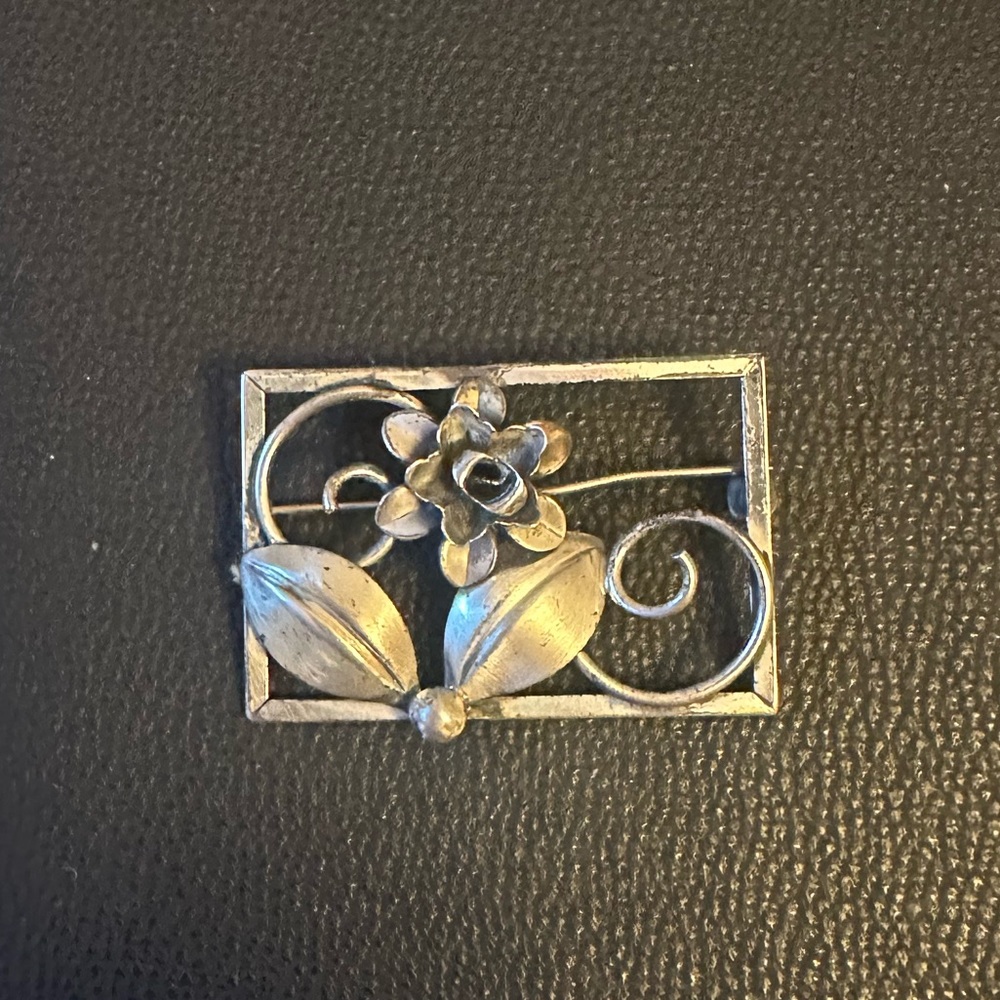 Vintage Sterling Flower Brooch